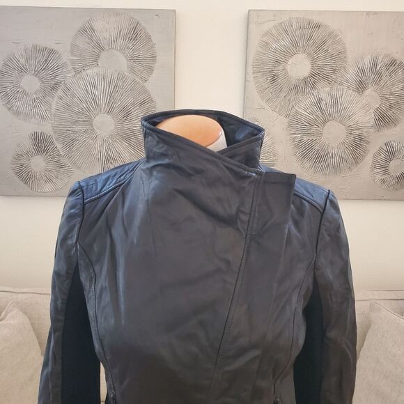 🌹 Trouvé 🌹 Drape Front Leather Jacket - [Small, Black] - Picture 6 of 14